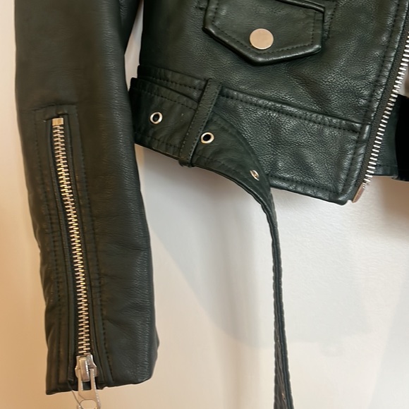Zara leather jacket with Sherpa collar - Picture 3 of 6